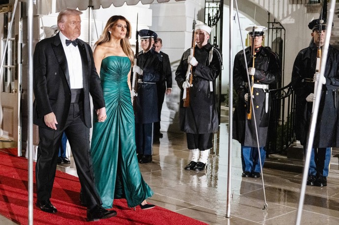 Donald Trump a Melanie Trumpová uspořádali v Bílém domě slavnostní recepci.