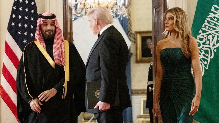 Donald Trump a Melanie Trumpová uspořádali v Bílém domě slavnostní recepci.