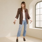 Takto může vypadat outfit ve vaší konfekční velikosti ze základu kalhot, košile a saka. Ale podívejme se na to, jak to vypadá, když vyberete kousky s ohledem na vaši postavu.