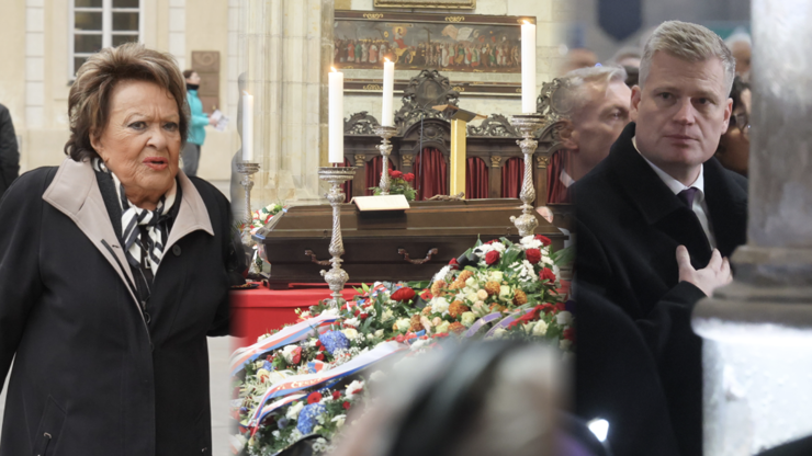 Zdrcená Bohdalová, Zeman po operaci i osamocený Turek: Vzácní hosté na posledním rozloučení s Dukou 