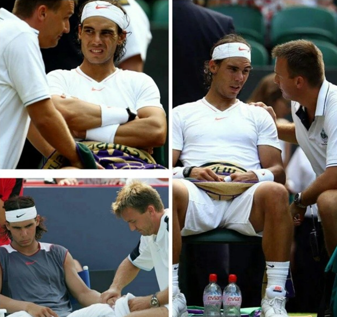 S tenistou Rafaelem Nadalem během důležitého zápasu. 