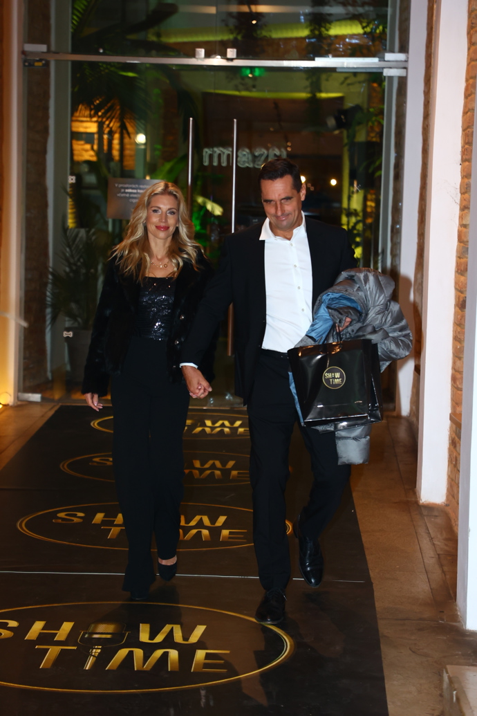 Roman Šebrle přišel na party Primy v doprovodu partnerky.