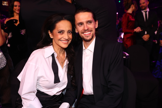 Lucie Bílá v doprovodu svého syna Filipa.