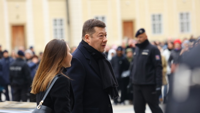 FOTO: Tomio Okamura dorazil na poslední rozloučení s  Dominikem Dukou.