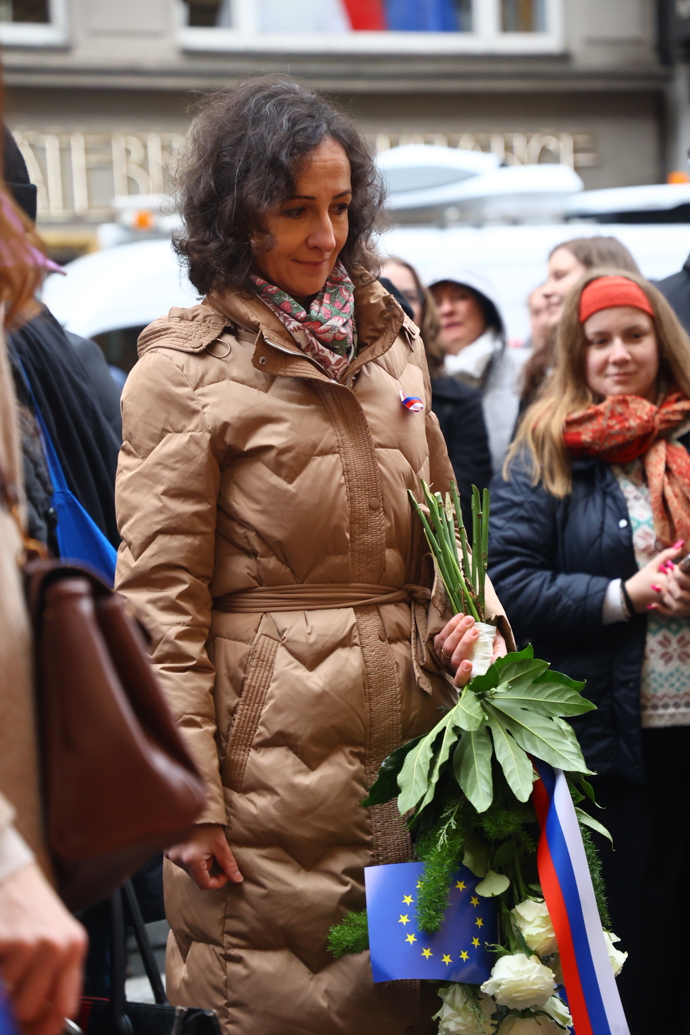 Politici na Národní třídě při příležitosti Dne boje za svobodu a demokracii.