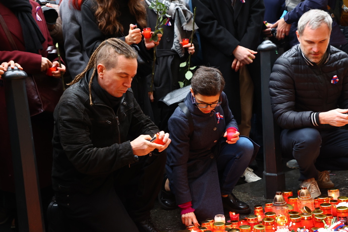 Olga Richterová, Ivan Bartoš a Zdeněk Hřib na Národní třídě.