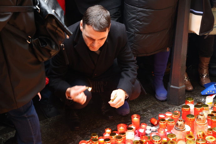 Veřejnost na Národní třídě během oslav 17. listopadu.