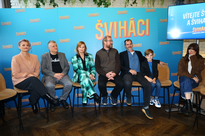 Herecká delegace při představení filmu Šviháci.