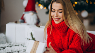 žena, dárek, Vánoce