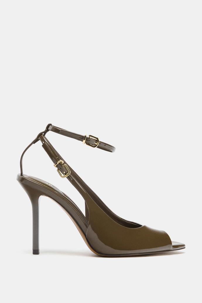 Boty s volnou patou na podpatku s otevřenou špičkou, Zara, 849 Kč