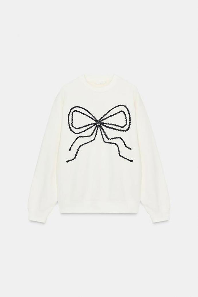 Mikina s kontrastní mašlí, Zara, 699 Kč