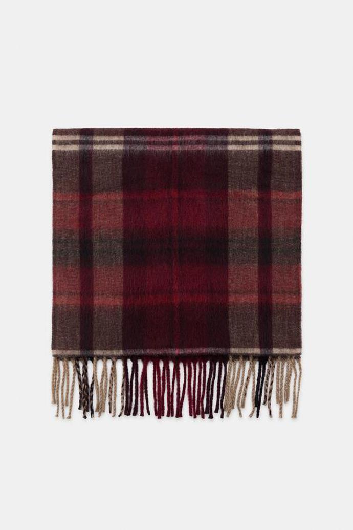 Žakárová kostkovaná šála, Zara, 649 Kč