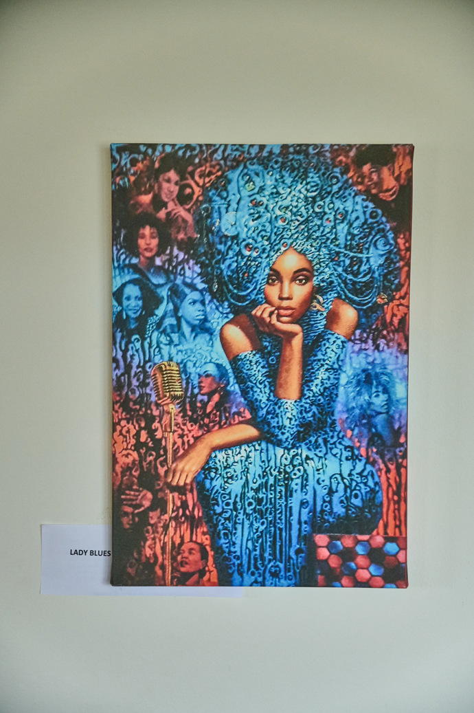 Lady Blues, přivezený obraz z aukce z Argentiny -  reprodukce, jsou na něm slavné černé zpěvačky...