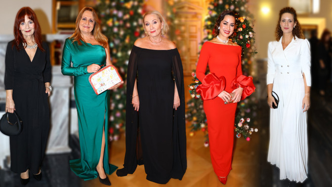 Módní policie z Pražského hradu: Ljuba Krbová využila kouzlo perel a rudé rtěnky, Bára Basiková decentně odhalila ramena