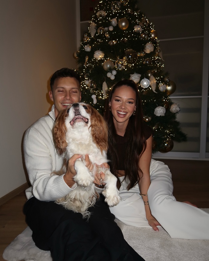 Petr Havránek s Gabrielou Gašpárovou na Vánoce.