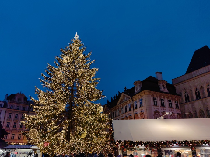 Vánoční strom na Staroměstském náměstí.