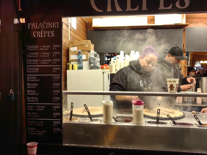 Stánky na vánočních trzích.