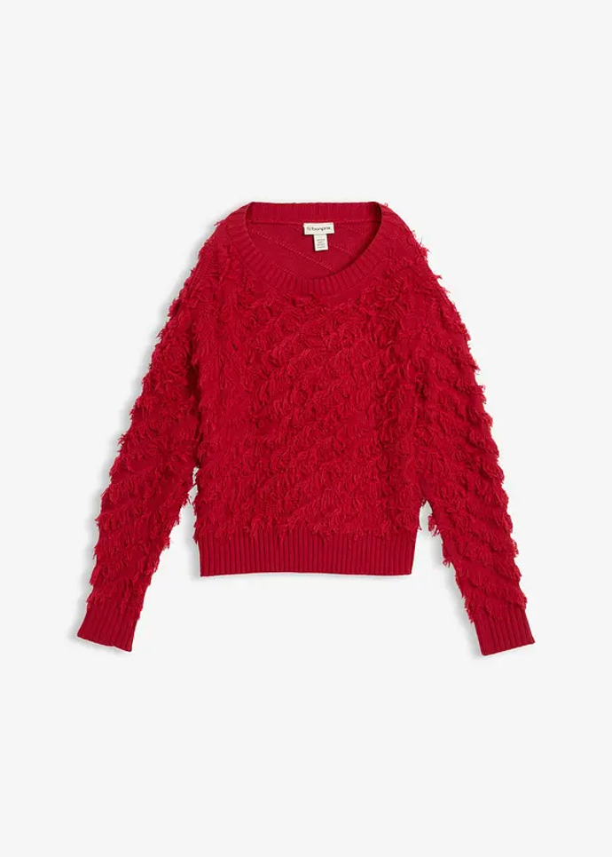 Svetr ze silnější pleteniny s třásněmi, Bonprix, 529 Kč