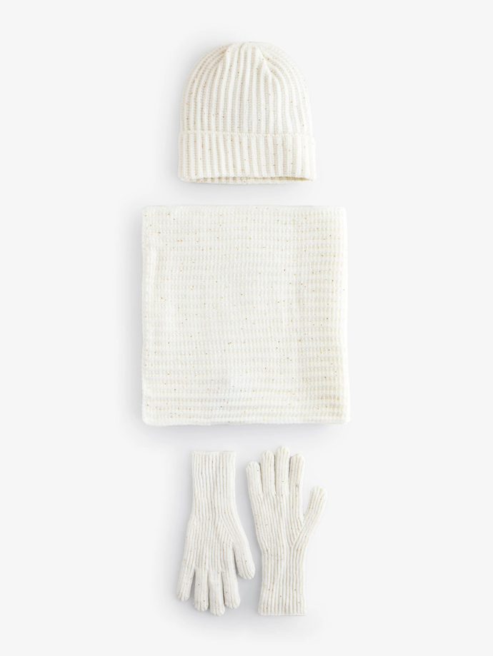 Sada šály, čepice a rukavic s flitry, JD Williams, 1ř86 Kč