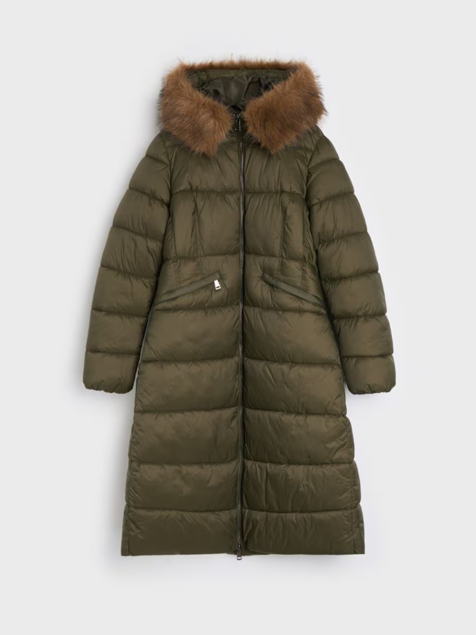 Prošívaný kabát s kapucí, Sinsay, 899 Kč