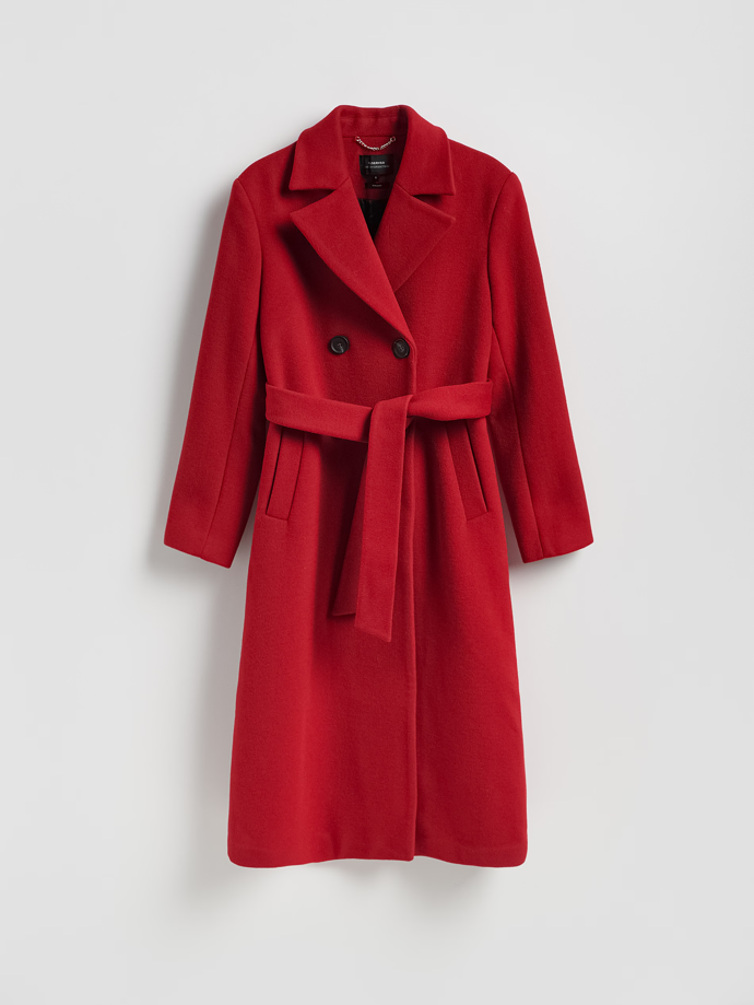 Dvouřadý kabát s vlnou, Reserved, 3999 Kč