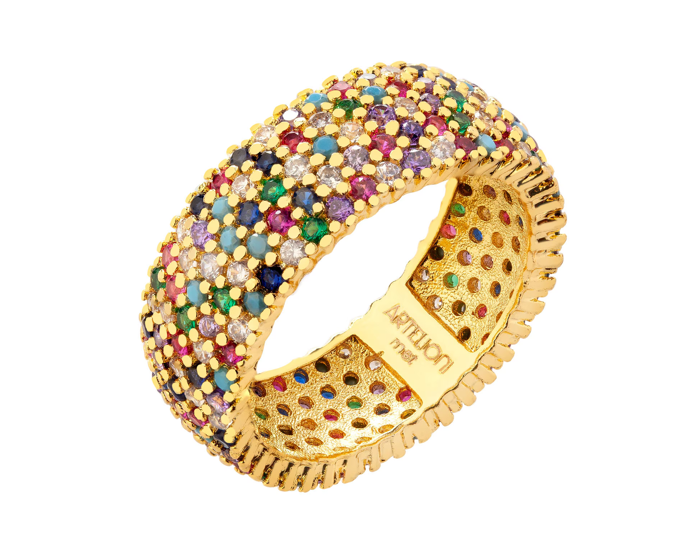 Pozlacený prsten z mosazi se zirkony, Apart, 1090 Kč