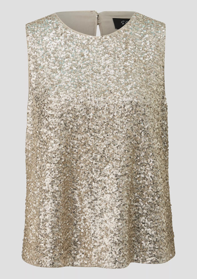 Halenka bez rukávů s flitry a kulatým výstřihem, s.Oliver, 2499 Kč