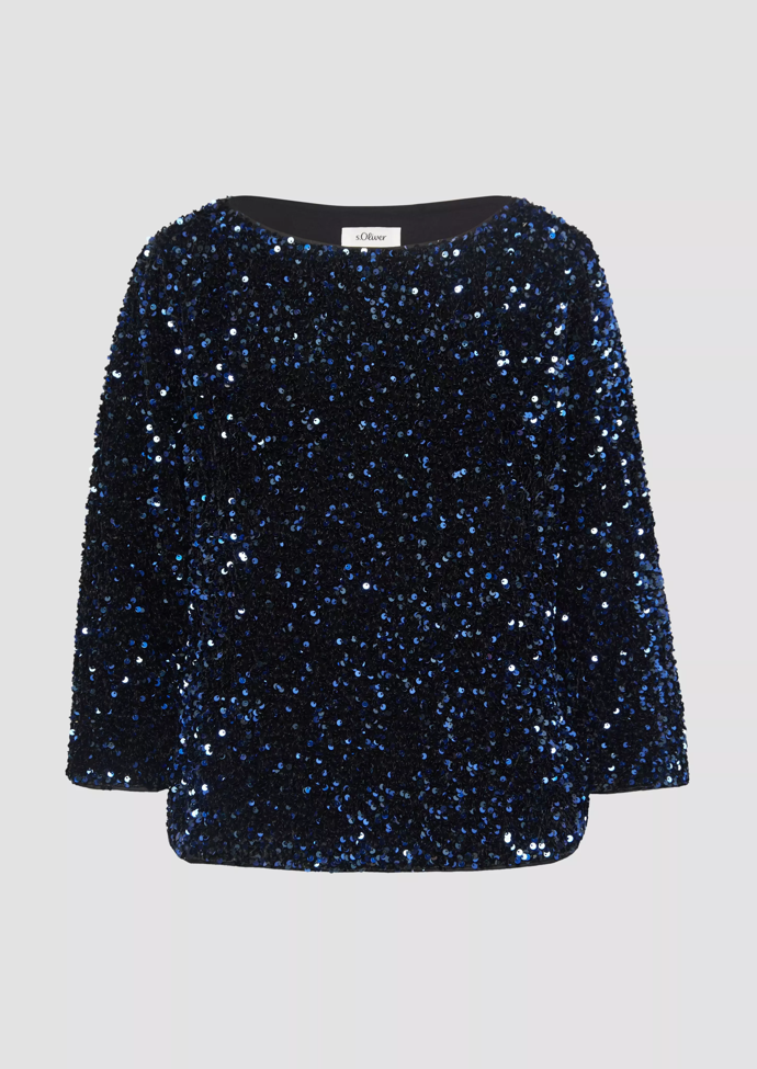 Sametový top s flitry, s.Oliver, 2799 Kč
