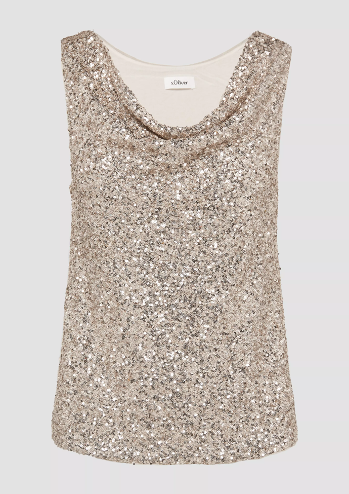 Top s flitry a vodopádovým výstřihem, s.Oliver, 2199 Kč