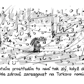 Koláž parodující Filipa Turka.