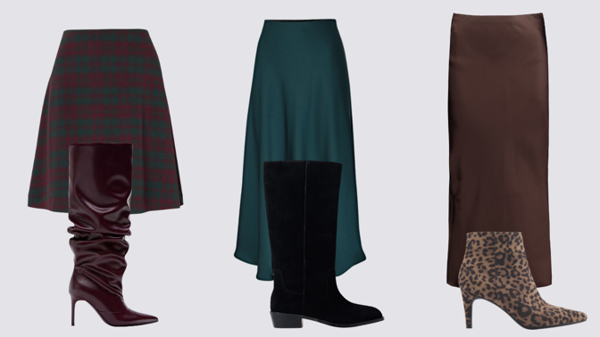 Jaké boty nenosit k sukním v zimě? Nezkracujte si nohy kotníčkovými a dávejte pozor na šířku kozaček