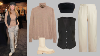 Nápadité zimní vrstvení pro dámy 50+: Krásná Lucie Benešová zapojila světlé barvy a pánské prvky