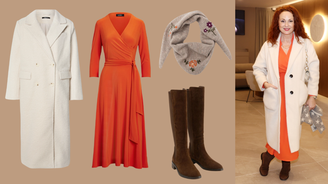 Ultramódní outfit Markéty Hrubešové pro dámy 50+: Kabát v barvě roku 2026 krásné herečce ubral roky