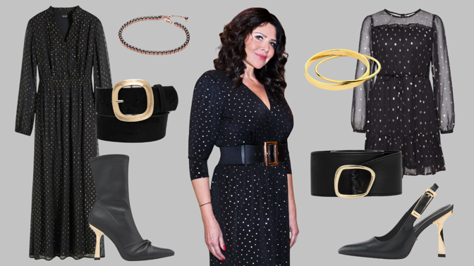 Černá se zlatou podle Ilony Csákové: Stačí malé detaily a vykouzlíte z jednoduchých šatů dokonalý model