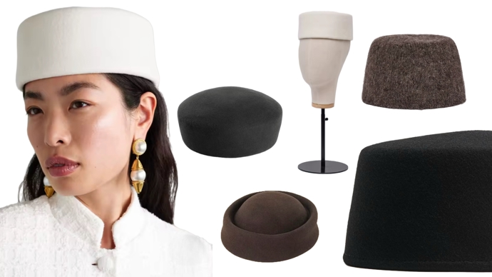 Pillbox klobouček není novinkou, ale pokud hledáte eleganci hodnou princezen, podívejte se na tento kousek zblízka. 