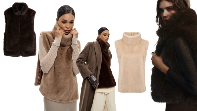 Velmi oblíbená je nyní i chlupatá vestička, která se dá nosit jak místo svetru, tak i na kabátu či bundě. 