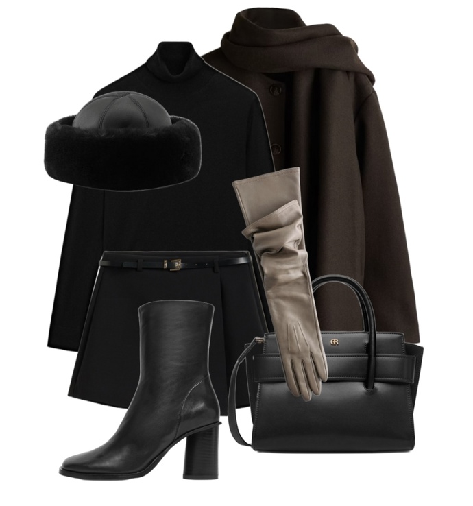 Další verze stylingu s pillbox kloboučkem s kožešinkou.