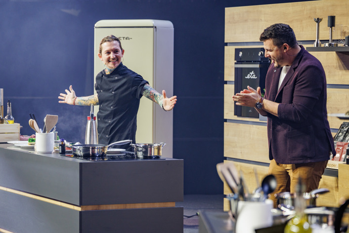 Roman Staša s Přemkem Forejtem na Festivalu chutí.