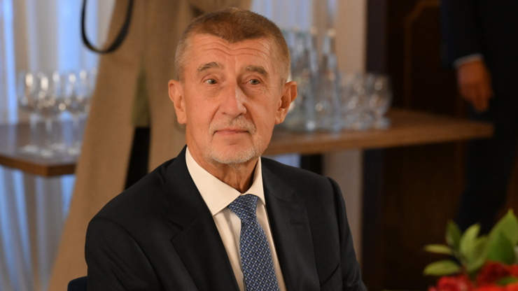Andrej Babiš na oslavě narozeniny Miloše Zemana.