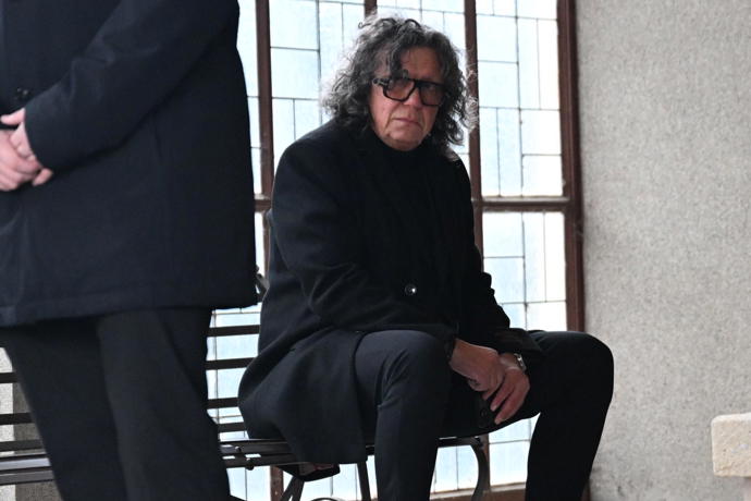 Richard Genzer na pohřbu Patrika Hezuckého.