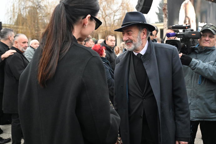 Leoš Mareš po boku své ženy Moniky.