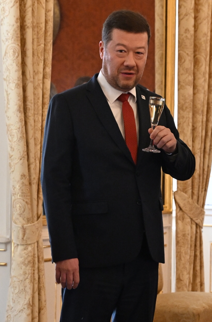 Tomio Okamura na jmenování Andreje Babiše premiérem.