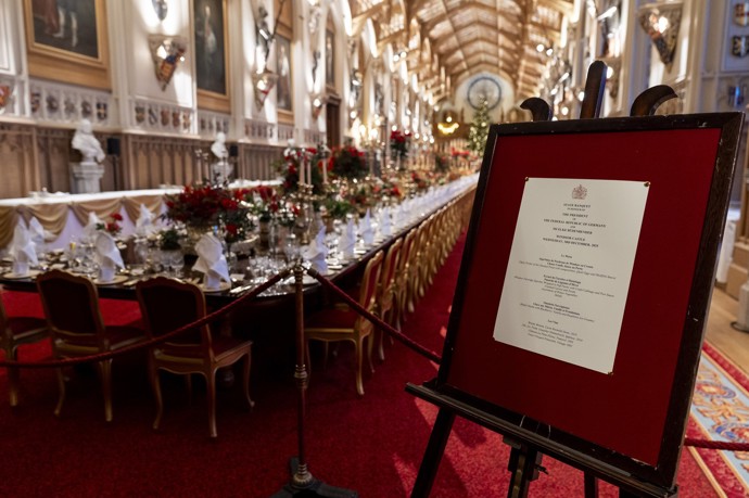 Státní banket při příležitosti návštěvy německého prezidenta.