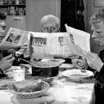 Tři chlapi v chalupě: Komedie ze života pracujícího lidu a zejména tří pánů Potůčků - děda vdovec, syn, jemuž utekla žena, a svobodný vnuk.