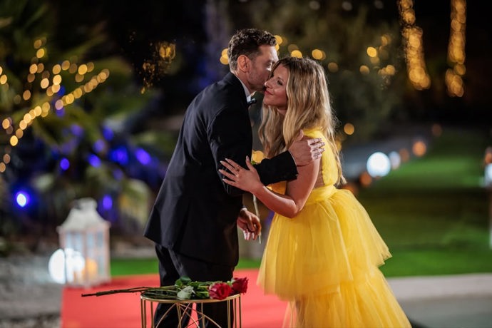 Kristýna Slavíková s Miroslavem Dubovickým během působení v reality show Bachelor 2025.