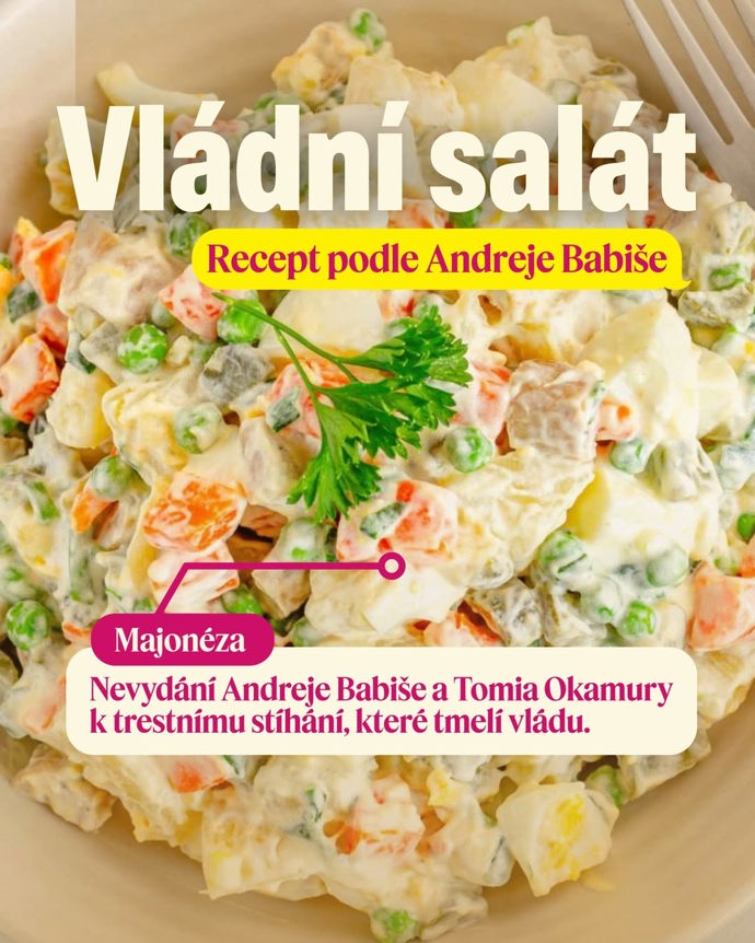 Babišův vánoční salát.