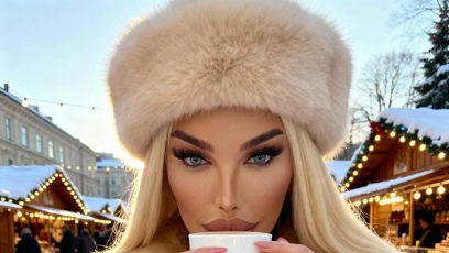 FOTO: Jessica Alves na Vánočních trzích v Praze.