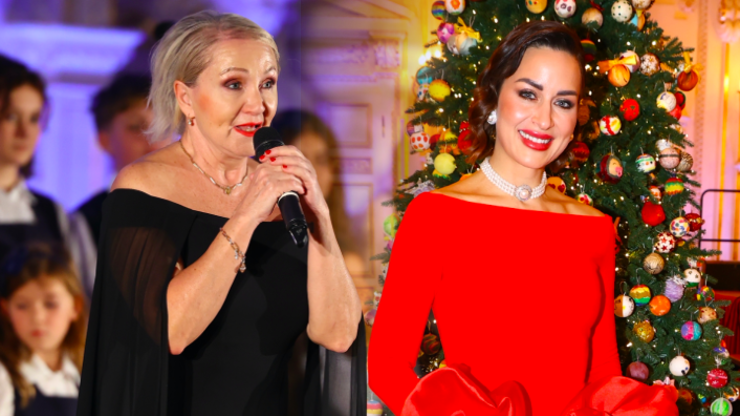 Elegantní Bára Basiková a nepřehlédnutelná Alex Mynářová v rudé. Slavné krásky ovládly Pražský hrad