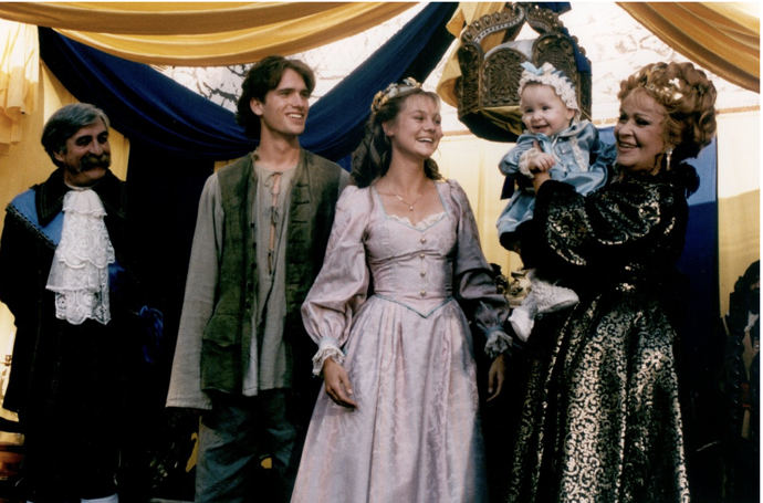 Július Satinský, Ivan Hora, Andrea Elsnerová a Jiřina Bohdalová v pohádce RumplCimprCampr.