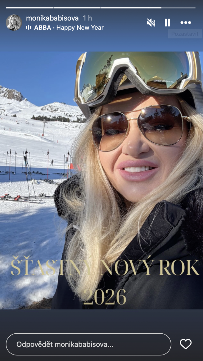 Monika Babišová všem popřála štastný nový rok.